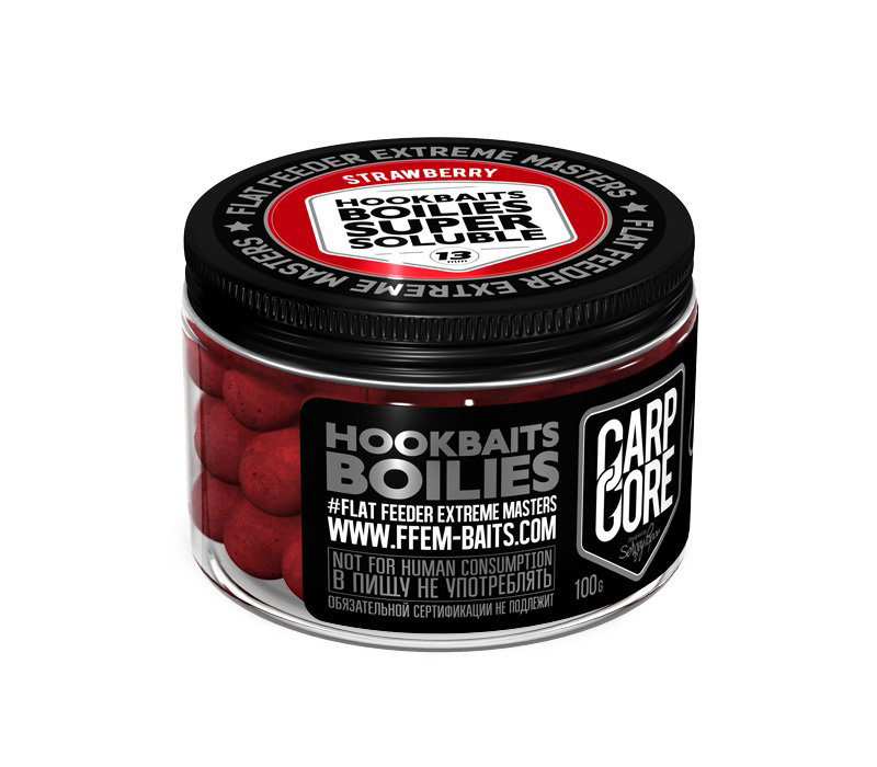 Бойлы FFEM Super Soluble HNV Boilies Strawberry 13 mm  купить,NaN