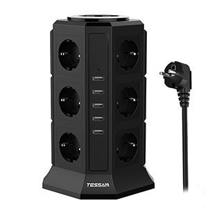 Сетевой фильтр Tessan TP-VA5U12E 2м черный купить,NaN