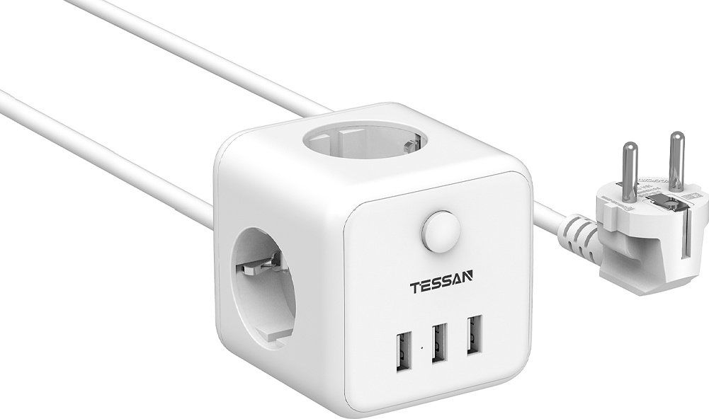 Сетевой фильтр Tessan TS-301 белый купить,NaN
