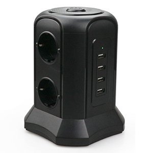 Сетевой фильтр Tessan TP-VB4U6E 2м черный купить,NaN