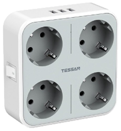 Сетевой фильтр Tessan TS-302-DE серый купить,NaN