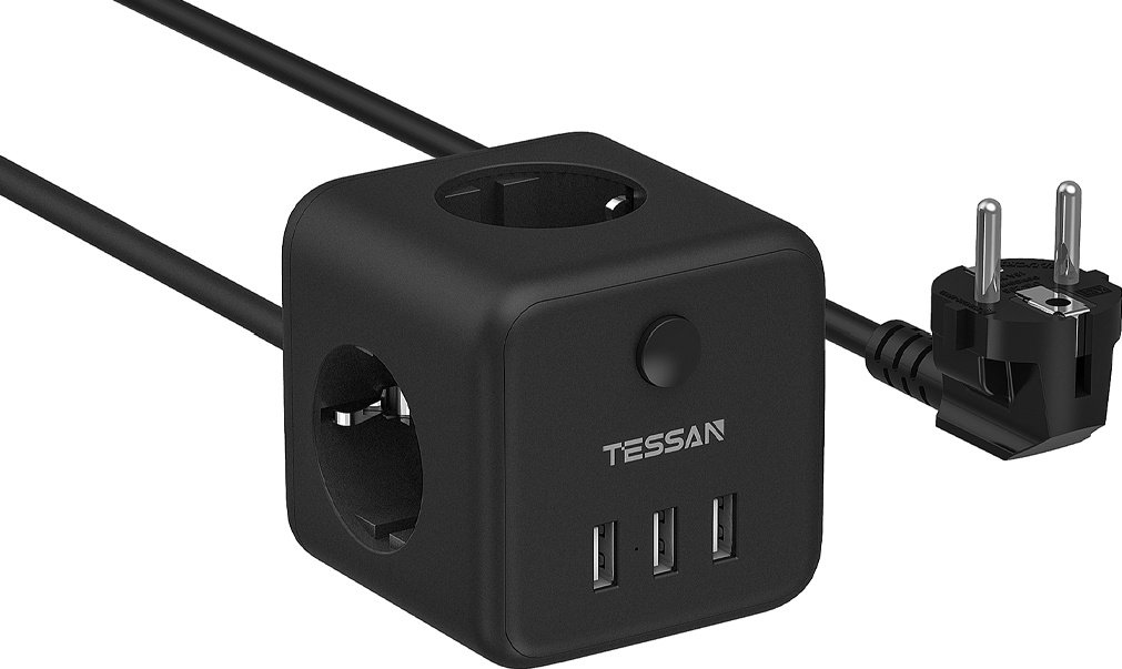 Сетевой фильтр Tessan TS-301 черный купить,NaN