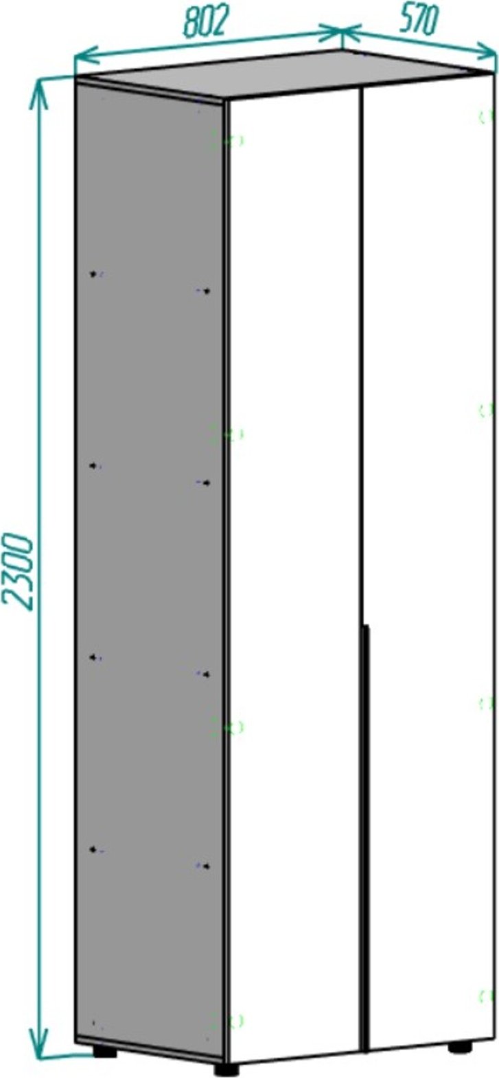Детский распашной шкаф Мебель Азии Йорк 120.4х57х230 см
