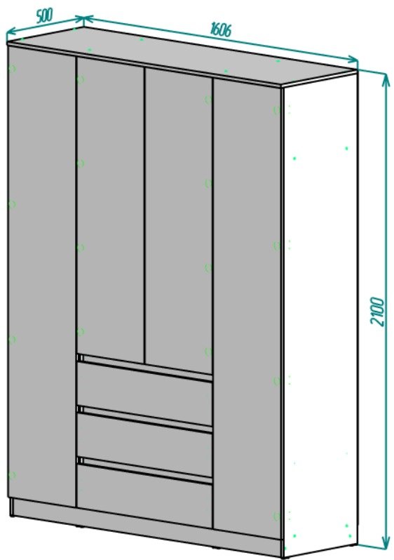 Детский распашной шкаф Мебель Азии Мори 481.8х50х210 см купить,340990