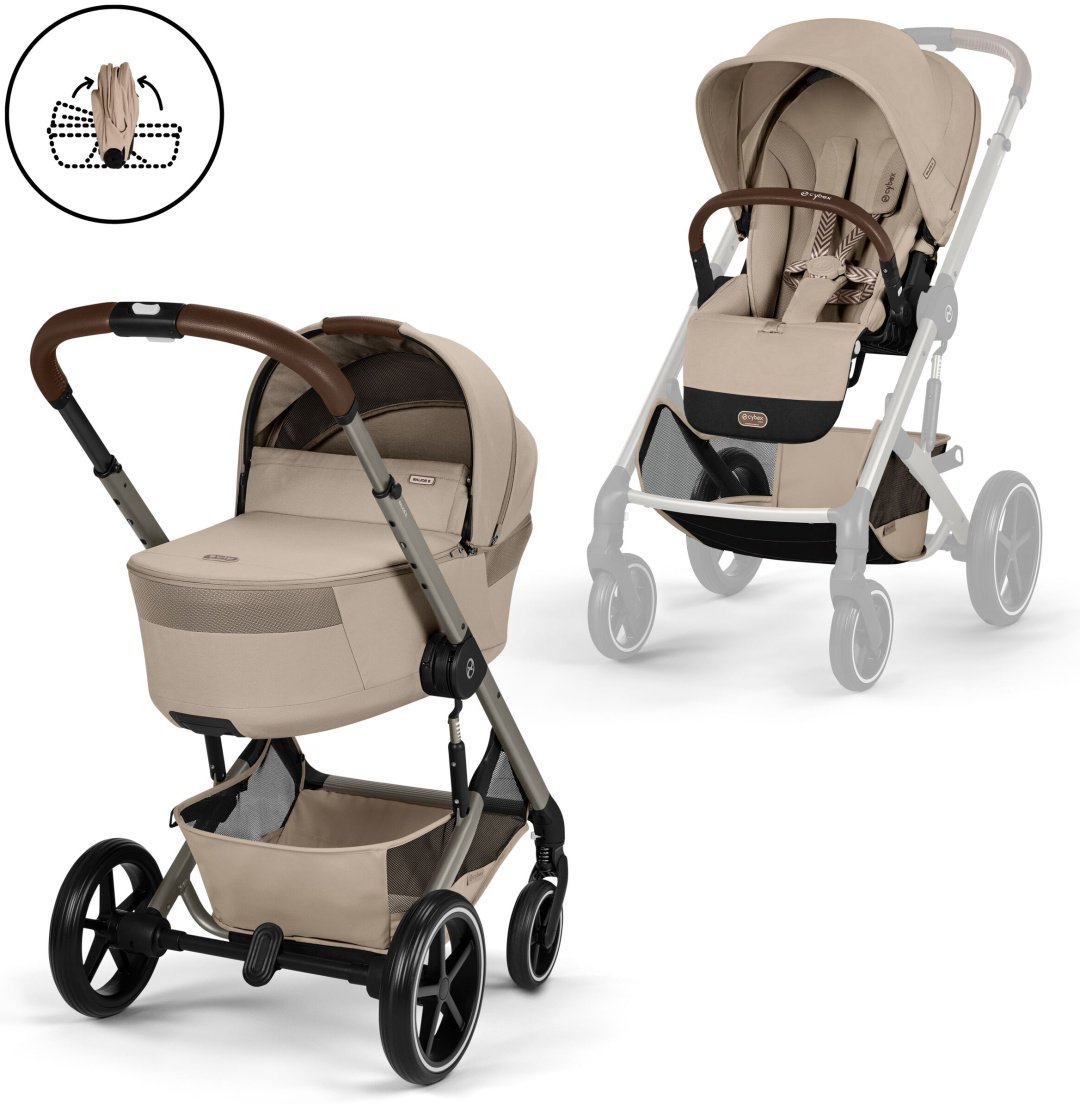 Коляска универсальная 2 в 1 Cybex Balios S Lux TPE Almond Beige 2026, бежевый купить,NaN