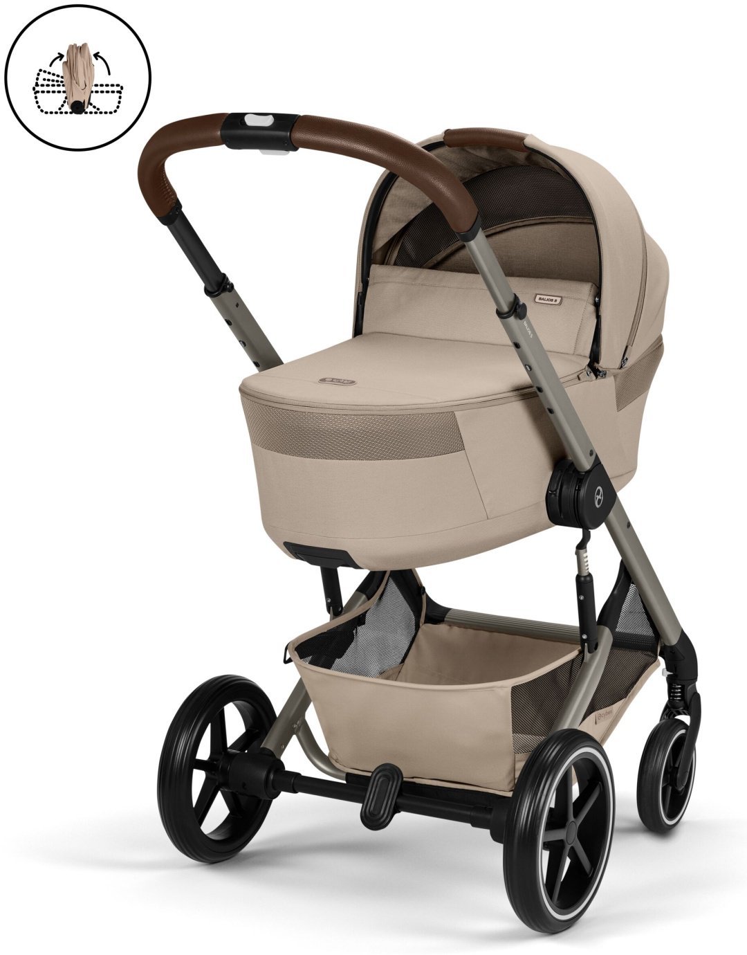 Коляска универсальная 2 в 1 Cybex Balios S Lux TPE Almond Beige 2026, бежевый купить,NaN