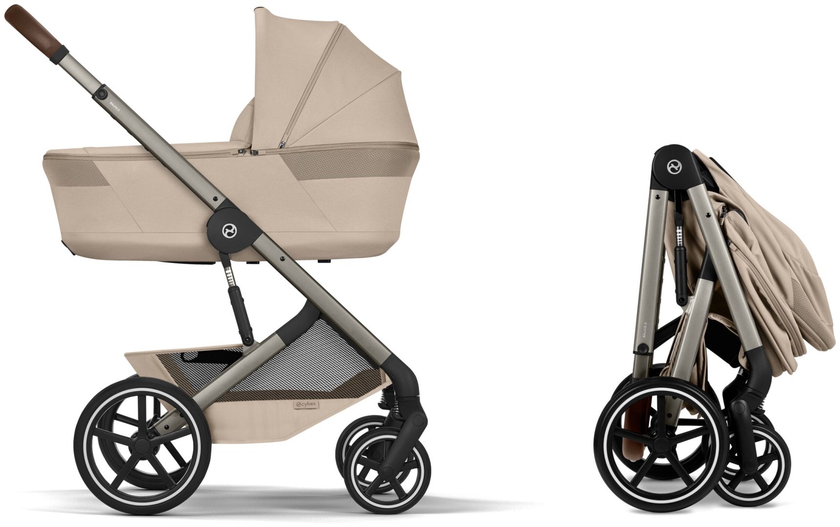 Коляска универсальная 2 в 1 Cybex Balios S Lux TPE Almond Beige 2026, бежевый купить,NaN
