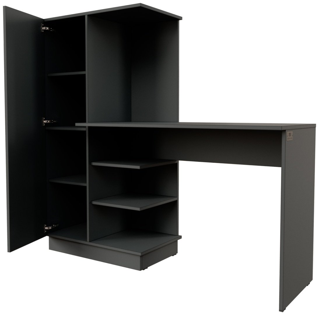 Стол письменный Мебель Азии Милбург, 140.1х50x135 см, серый