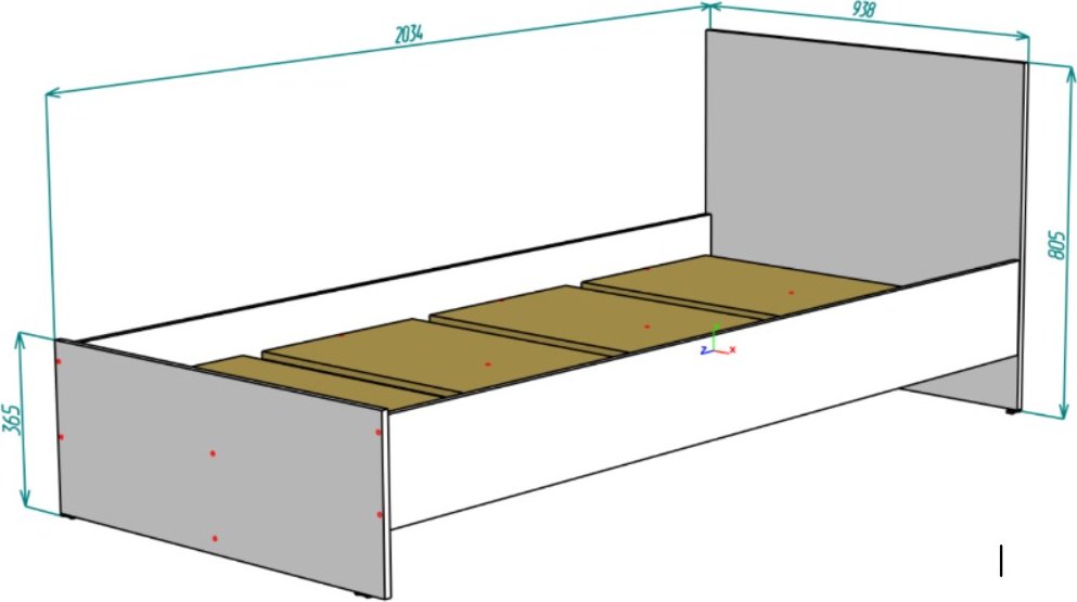 Кровать подростковая Мебель Азии Фрейя, 90x200 см, коричневый
