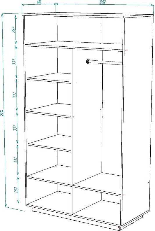 Детский распашной шкаф Мебель Азии Алиса 480.8х60х211.4 см купить,336990
