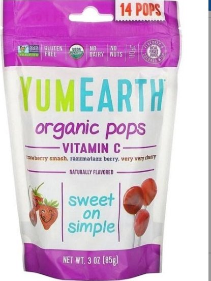 Конфеты леденцы YumEarth с витамином С 85 г купить,NaN