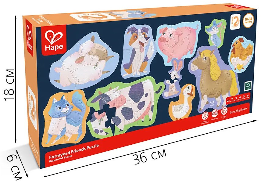 Пазл Hape Животные на ферме купить,NaN