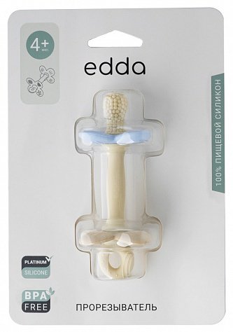 Прорезыватель edda STF-00506, 1 шт, голубой купить,NaN