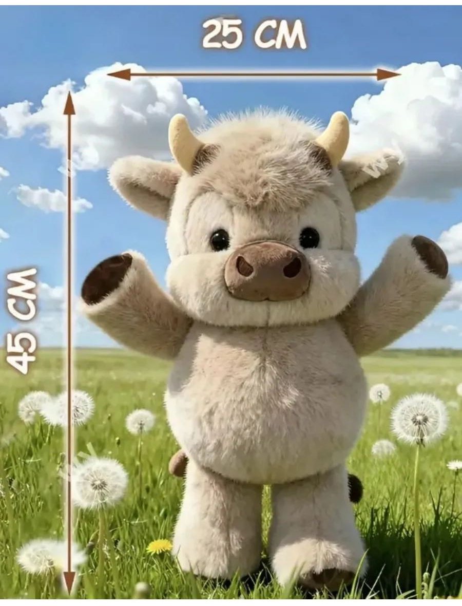Мягкая игрушка Бегущий теленок, 45 см купить,NaN