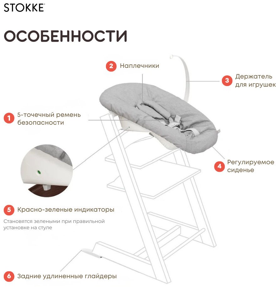 Стульчик-шезлонг Stokke Tripp Trapp Glacier Green NB 101150 зеленый