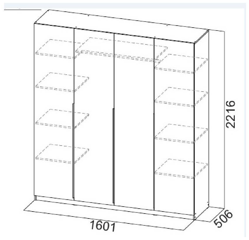 Распашной шкаф СВ Мебель ШК 5, 160.1x260х50.6 см, бежевый купить,NaN