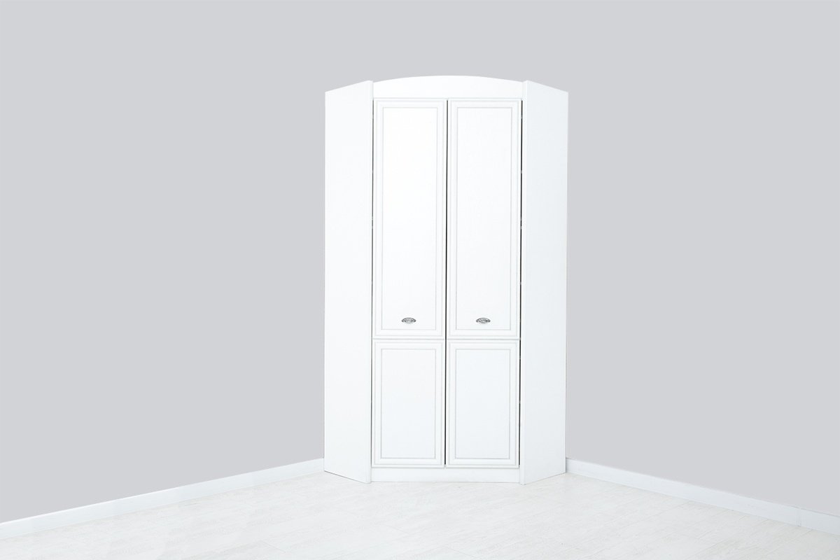 Шкаф угловой BRW Брест Салерно SZFN2D, 97.5x220х97.5 см, белый купить,NaN