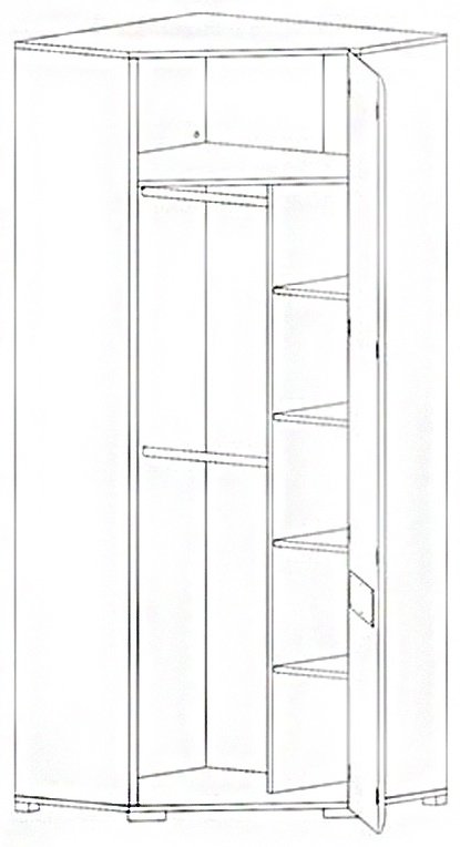 Распашной шкаф BRW Брест Ацтека SZFN1D/21/10, 84.5x210х84.5 см, белый - ForteMarket Распашной шкаф BRW Брест Ацтека SZFN1D/21/10, 84.5x210х84.5 см, белый купить,NaN