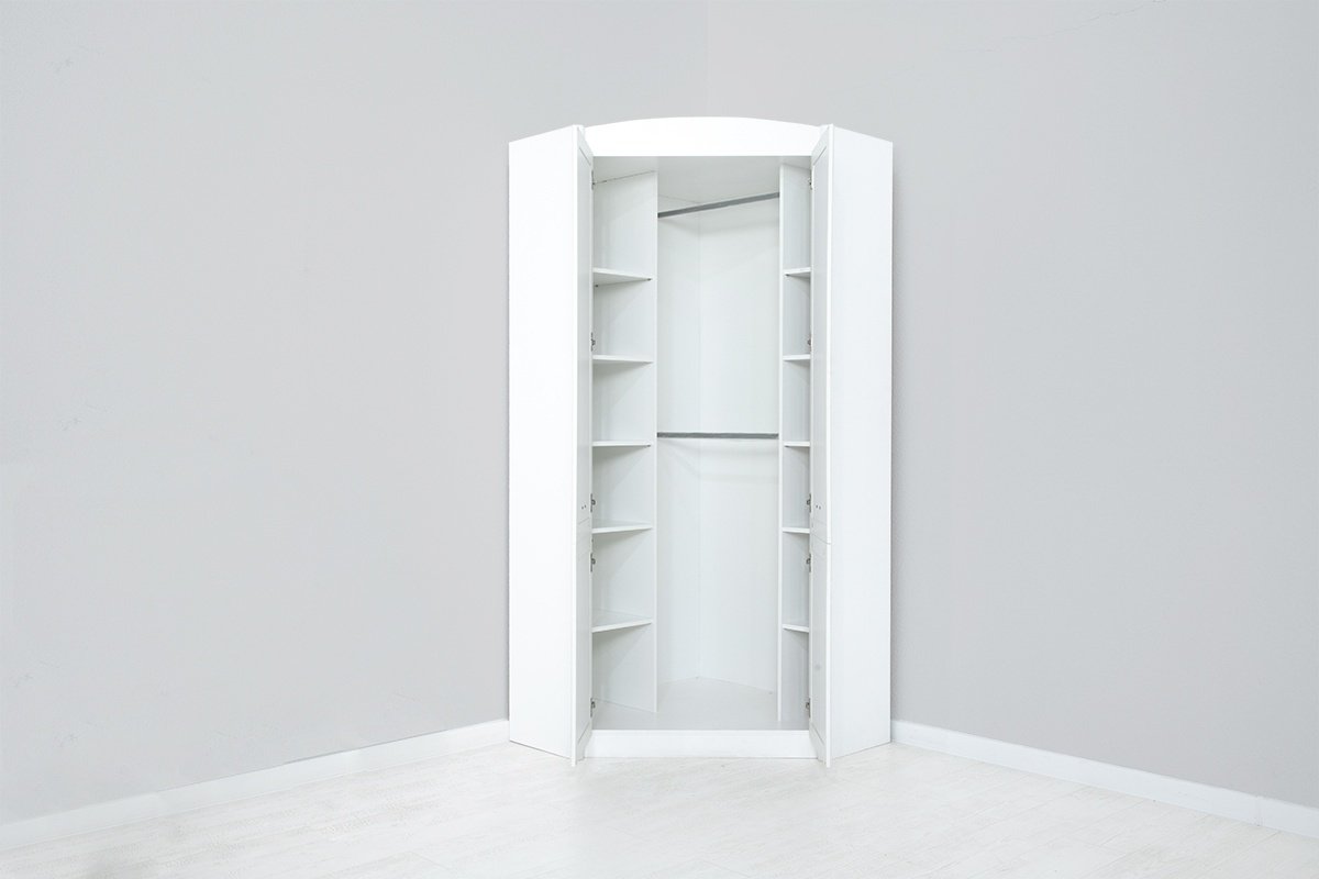 Шкаф угловой BRW Брест Салерно SZFN2D, 97.5x220х97.5 см, белый купить,NaN