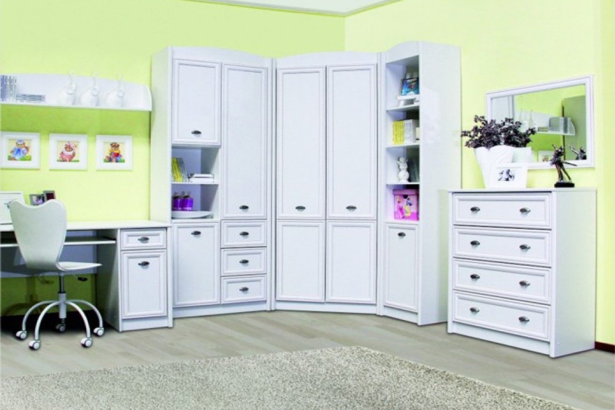 Шкаф угловой BRW Брест Салерно SZFN2D, 97.5x220х97.5 см, белый купить,NaN
