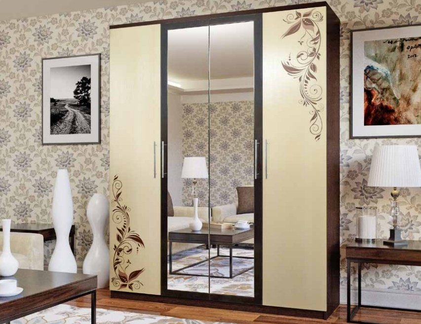 Распашной шкаф Grand Miks Мираж, 170x220х50 см, бежевый, коричневый купить,NaN