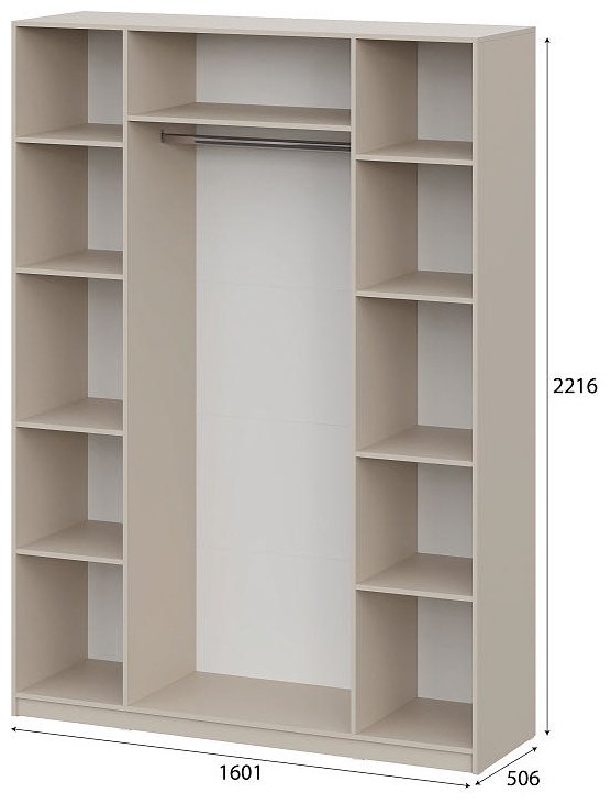 Распашной шкаф СВ Мебель ШК-5, 160.1x221.6х50.6 см, бежевый купить,NaN