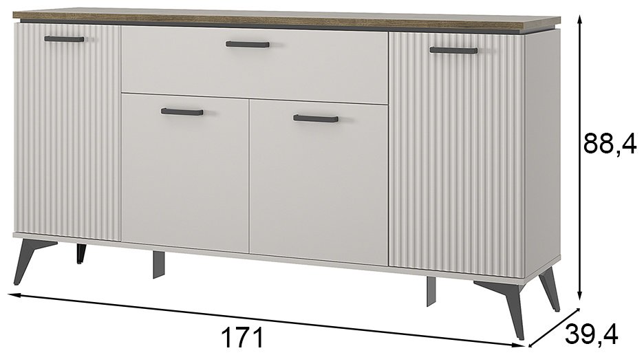 ТВ-тумба напольная АНРЭКС Винати, 171x88.4x39.4 см, кремовый, бежевый купить,NaN