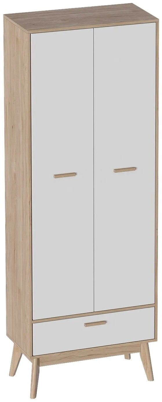 Распашной шкаф Мебельград Калгари, 80x220х45 см, коричневый, белый купить,NaN