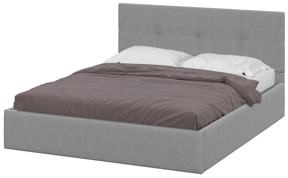 Кровать СВ Мебель MGC12650 двуспальная, 160x200 см (без матраса, без подъёмного механизма) серый купить,NaN