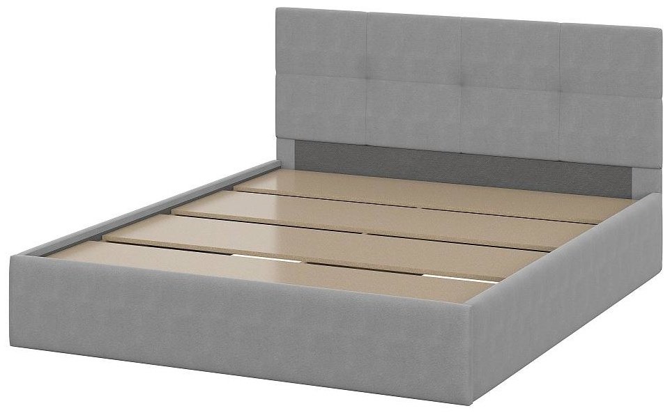Кровать СВ Мебель MGC12650 двуспальная, 160x200 см (без матраса, без подъёмного механизма) серый купить,NaN