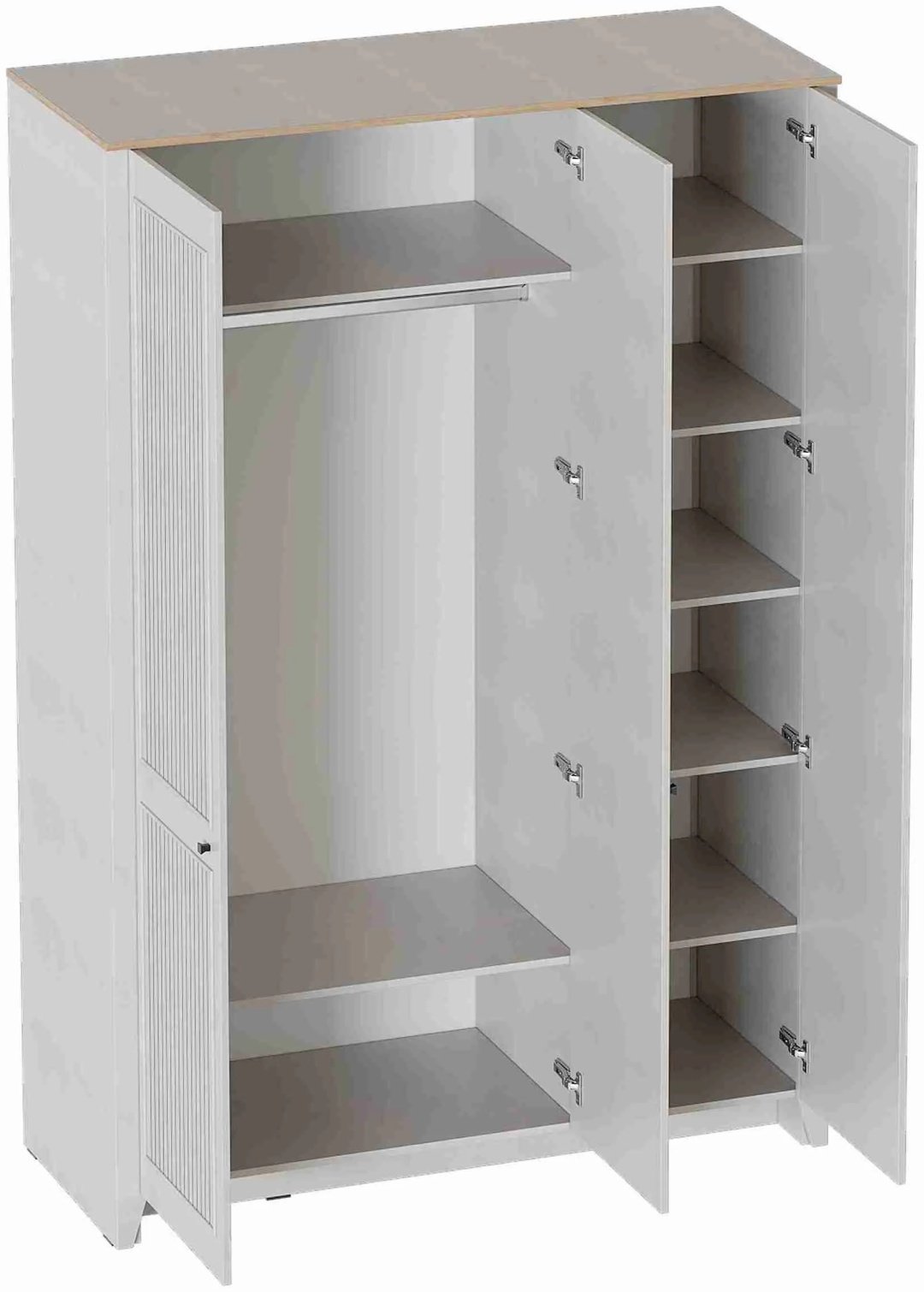 Распашной шкаф Мебельград Валенсия, 150x221х57.6 см, светло серый купить,NaN