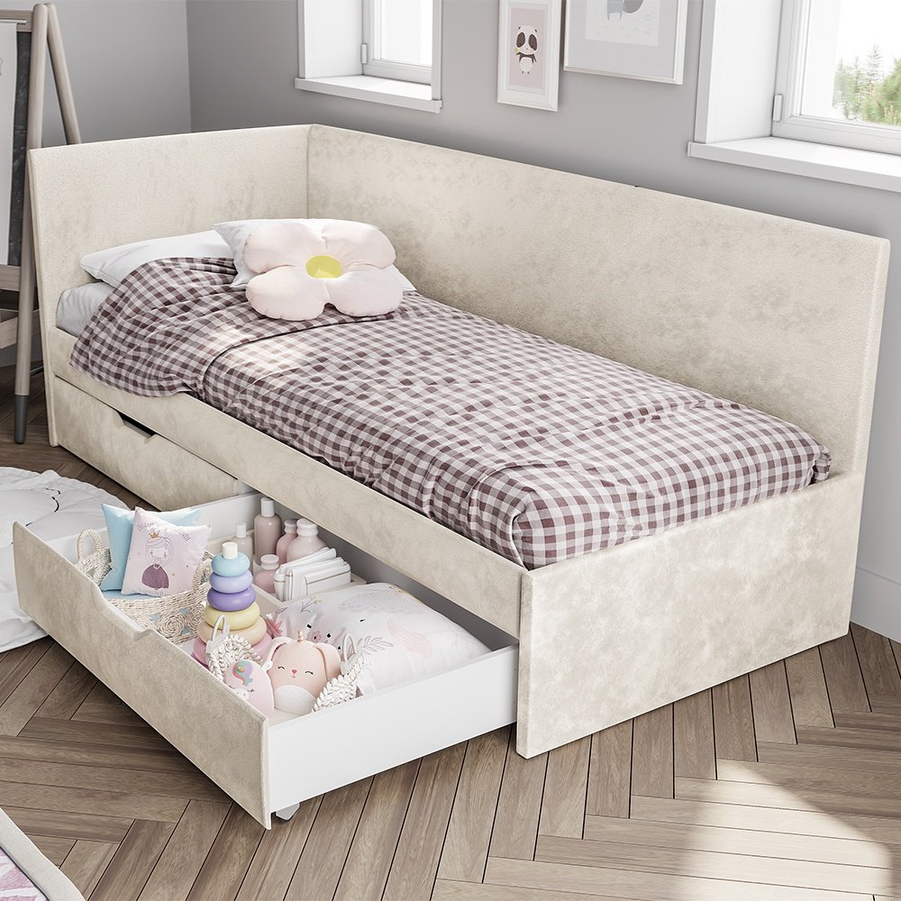 Кровать BTS Лео MGC12551 односпальная, 80x200 см (без матраса, без подъёмного механизма) бежевый купить,NaN