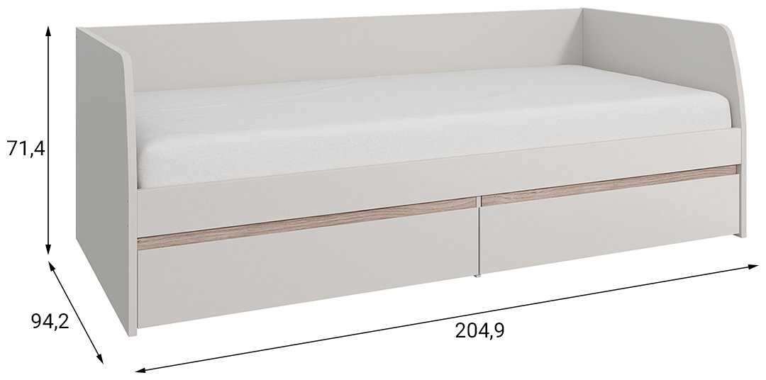 Кровать АНРЭКС Лима 90-2 односпальная, 90x200 см (без матраса, без подъёмного механизма) кремовый, светло-коричневый купить,NaN
