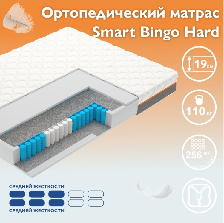 Матрас Vegas Bingo Hard, 160x190x19 см купить,NaN