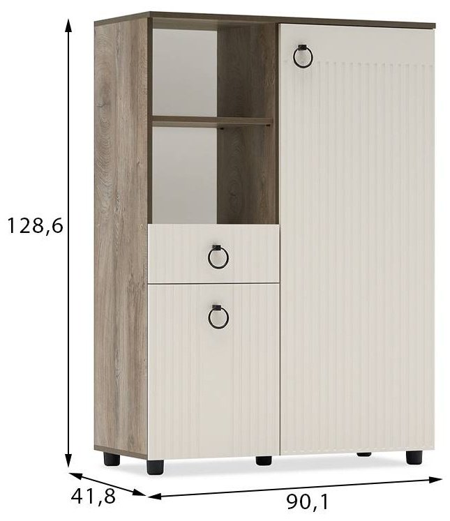 Распашной шкаф TURAN HOME Voodhill EW, 90.1x128.6х41.8 см, коричневый купить,NaN