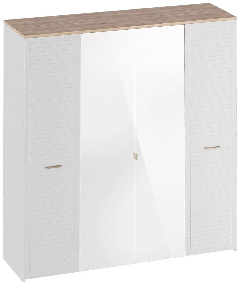 Распашной шкаф Мебельград Гавана, 185.4x223х54.4 см, белый, светло-коричневый - ForteMarket Распашной шкаф Мебельград Гавана, 185.4x223х54.4 см, белый, светло-коричневый купить,NaN