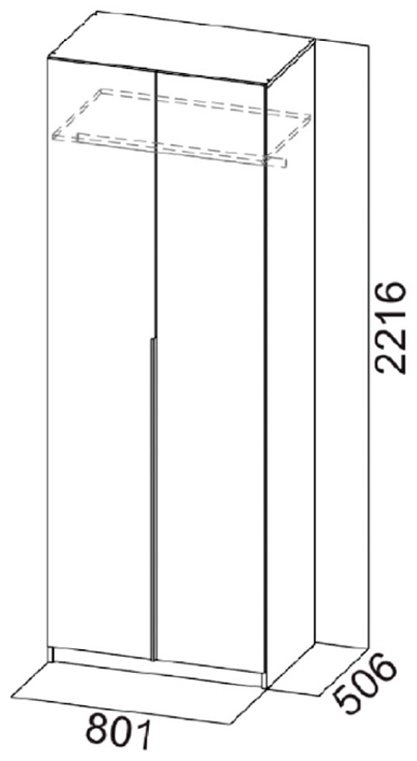 Распашной шкаф СВ Мебель ШК 5, 80.1x221.6х50.6 см, бежевый купить,NaN
