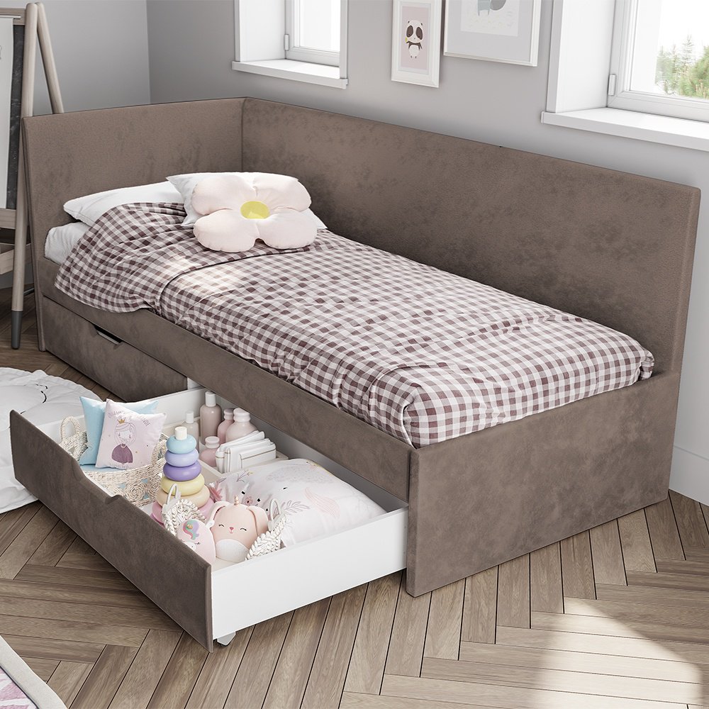 Кровать BTS Лео MGC12551 односпальная, 80x200 см (без матраса, без подъёмного механизма) коричневый купить,NaN