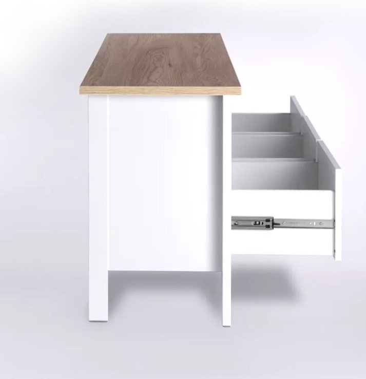 ТВ-тумба напольная Mebels.kz Сага, 131.2x62.2x41.4 см, белый, бежевый купить,NaN