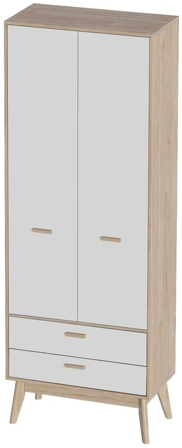 Распашной шкаф Мебельград Калгари, 80.5x220х58 см, светло-коричневый, белый купить,NaN
