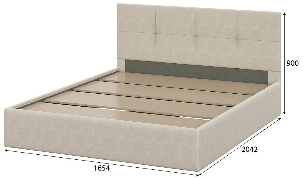 Кровать СВ Мебель MGC12651 двуспальная, 160x200 см (без матраса, без подъёмного механизма) бежевый купить,NaN