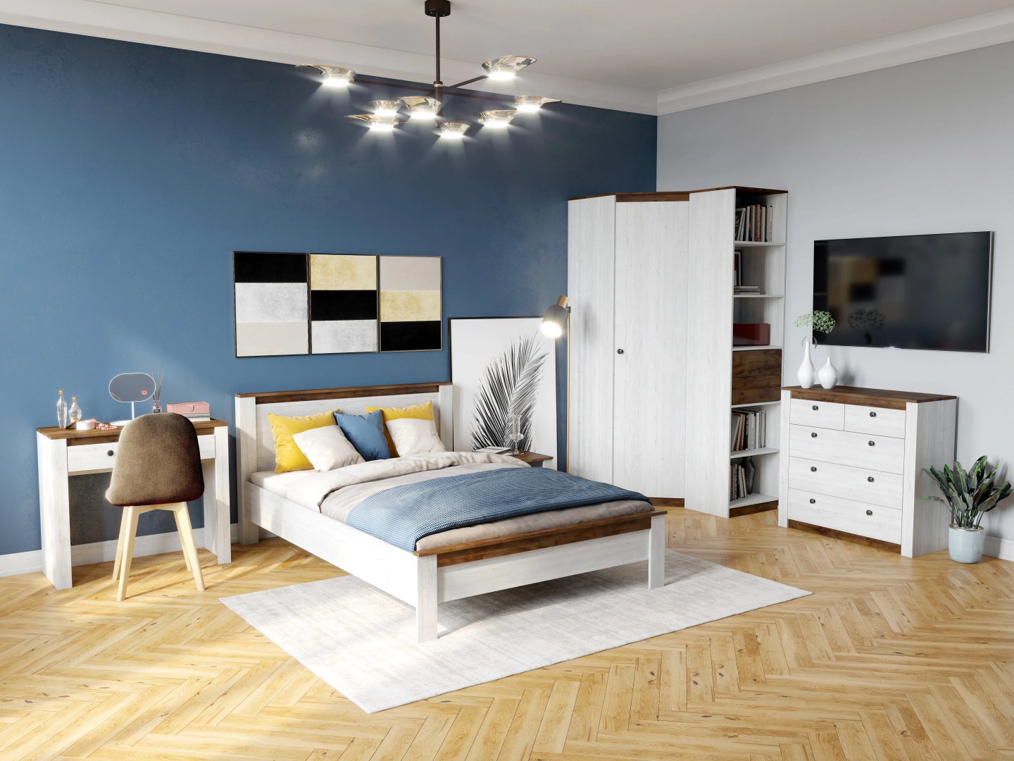 Комод Мебельград Даллас, 95x40x90 см, коричневый, светло серый купить,NaN