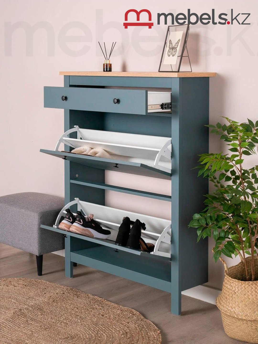 Обувница Mebels.kz Сага 92x29.9x122.3 см, ЛДСП, МДФ купить,NaN