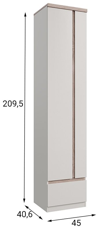 Шкаф-пенал АНРЭКС Лима, 45x209.5х40.6 см, кремовый, бежевый купить,NaN
