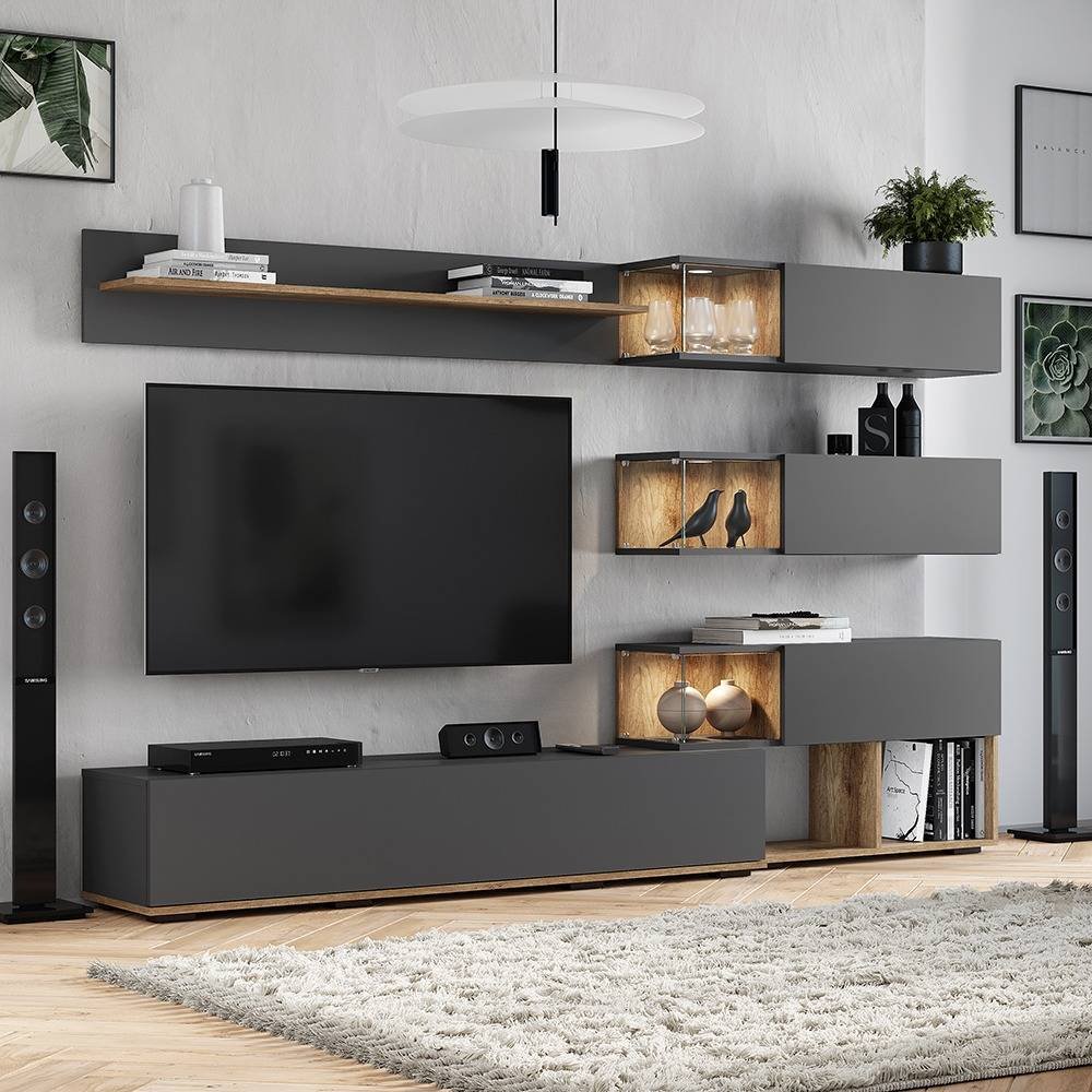 Комплект для гостиной BTS Рига ГС-01 6406, графит купить,NaN