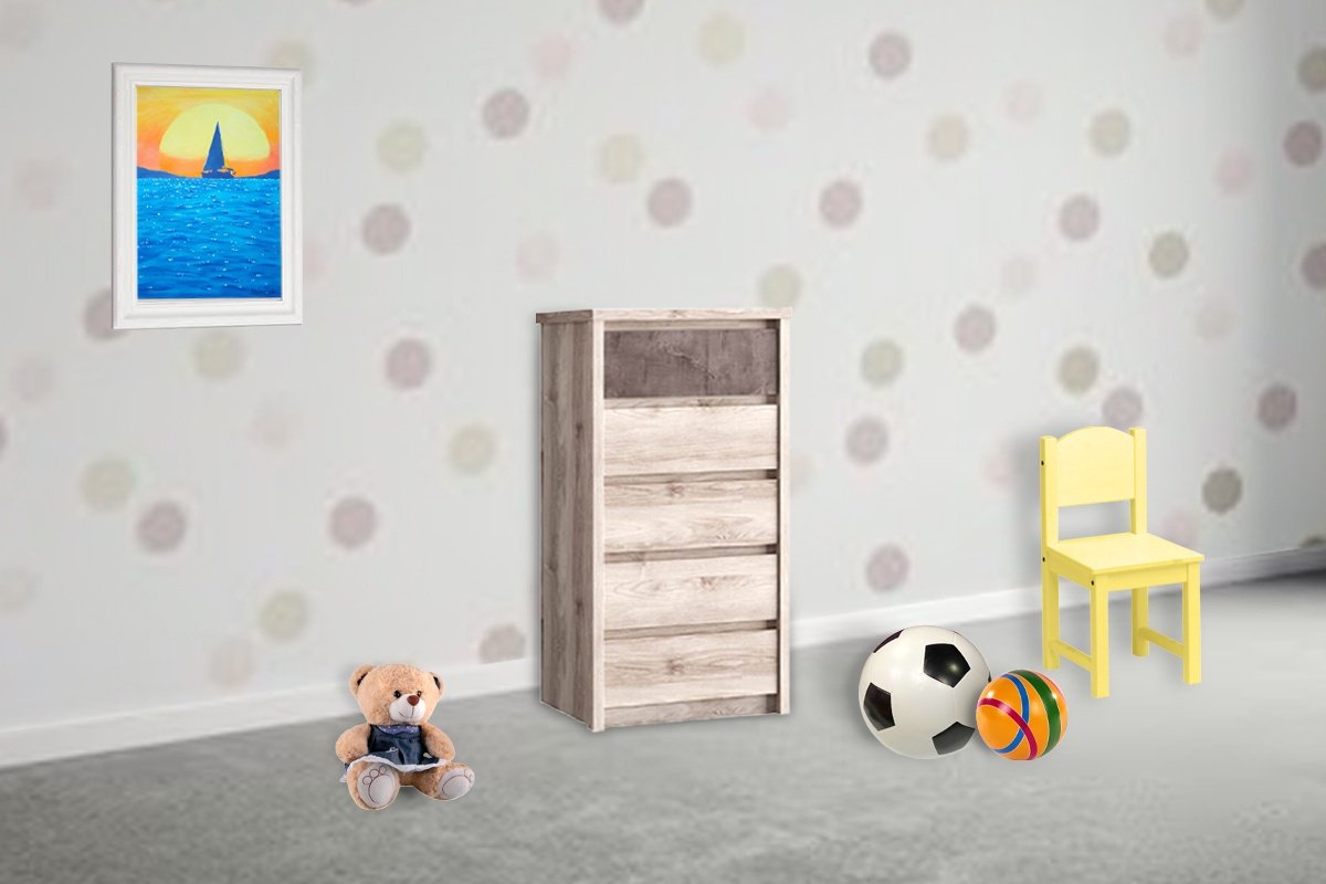Детский комод АНРЭКС Джаз 5S/56 00050173, 56x40.3x116.6 см, светло-коричневый купить,NaN