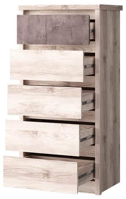 Детский комод АНРЭКС Джаз 5S/56 00050173, 56x40.3x116.6 см, светло-коричневый купить,NaN