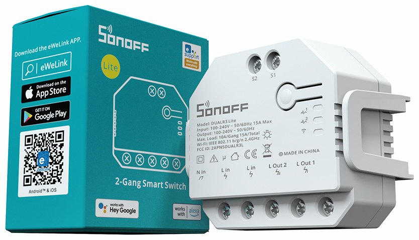 SONOFF реле управления DUALR3 Lite AC 220 В 10 А, кол-во фаз : 1 купить,11900