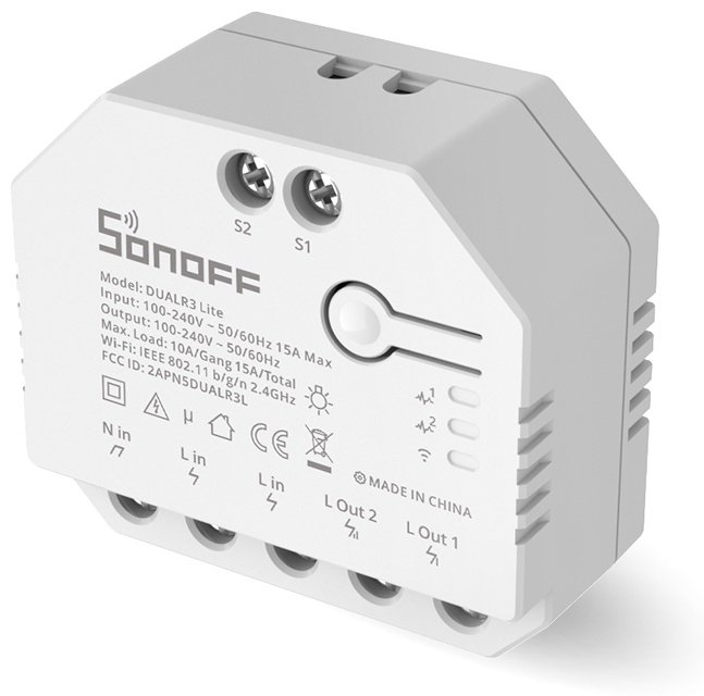 SONOFF реле управления DUALR3 Lite AC 220 В 10 А, кол-во фаз : 1 купить,11900