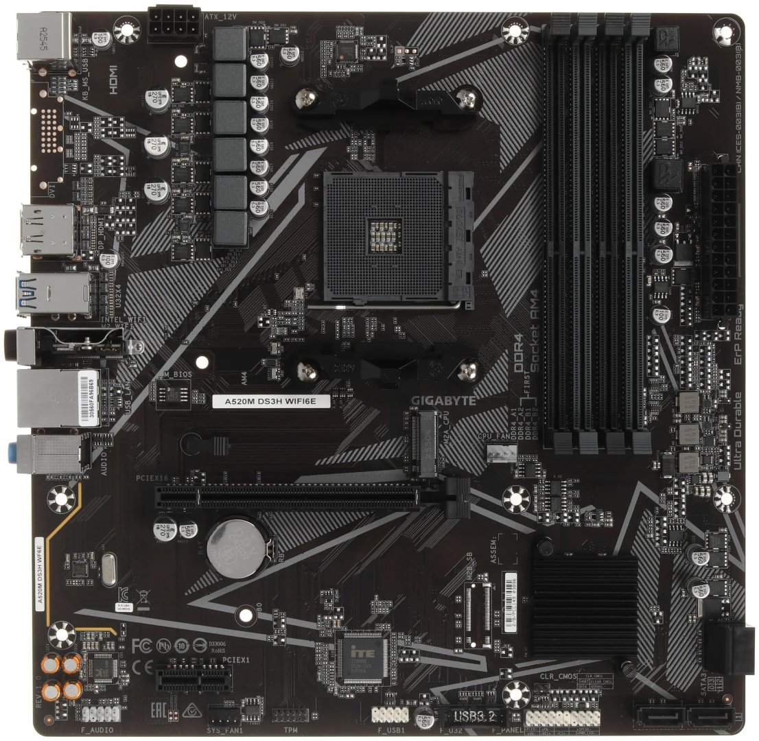 Материнская плата GIGABYTE A520M DS3H WF6E